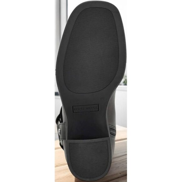 Nine West Women's Black Caba Heeled Harness Square Toe Boots Size 7M NIB - Picture 4 of 5